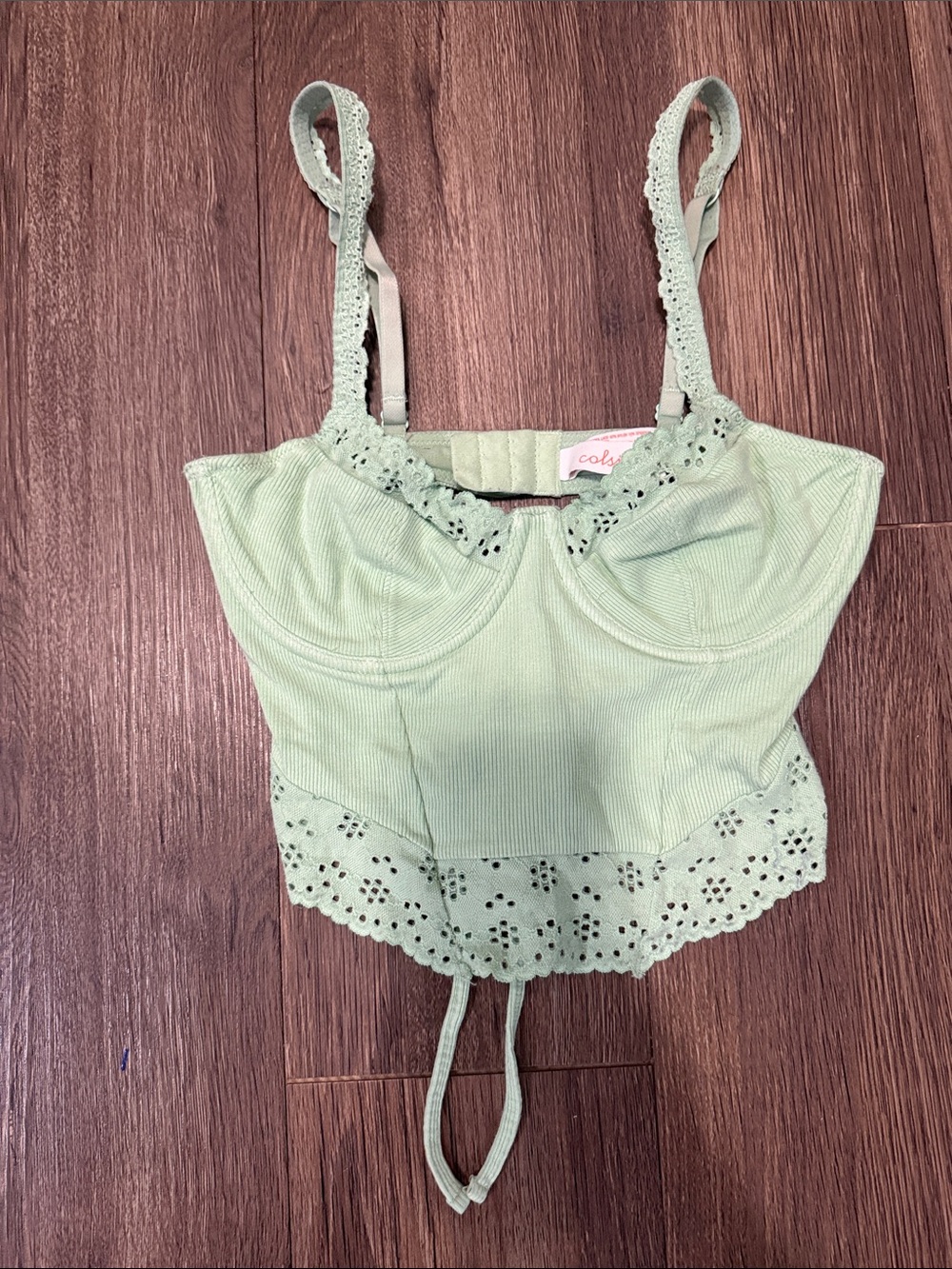 Colsie Eyelet Lace Bustier Top